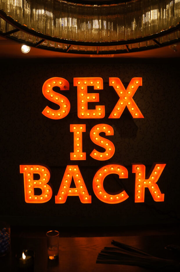 Sex is Back sign at the Pleasure Chest in New York City