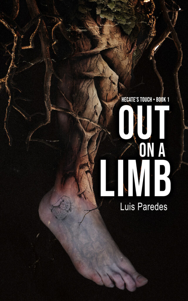 Out On a Limb Cover featuring a foot with a rabbit tattoo growing from a tree limb.